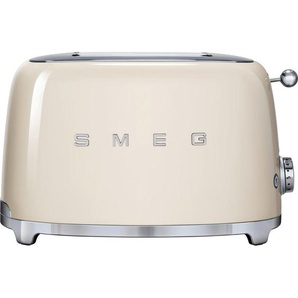Smeg Toaster 50´s Style, Creme, Chrom, Metall, 31x19.8x19.5 cm, Krümelschublade, Auftaufunktion, Aufwärmfunktion, Schnellstoppfunktion, automatischer