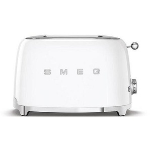 Smeg Toaster 50´s Style, Weiß, Metall, 31x19.8x19.5 cm, Bagel-Funktion, einseitiges Toasten, Krümelschublade, Auftaufunktion, Aufwärmfunktion,