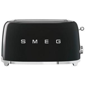 Smeg Toaster, Schwarz, Metall, 41x21.5x20.8 cm, Auftaufunktion, Aufwärmfunktion, automatische Broterhitzung, automatischer Auswurf nach Röstende,