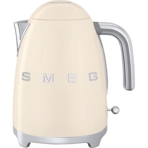 Smeg Wasserkocher 50´s Style, Creme, Chrom, Metall, Kunststoff, 1,7 L, 22.3x24.8x17.1 cm, kabellos, automatische Abschaltung, manuelle