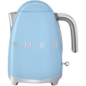 Smeg Wasserkocher 50´s Style, Hellblau, Metall, 1,7 L, 22.3x24.8x17.1 cm, automatische Abschaltung, Trockengehschutz, 360°-Sockel, Anti-Rutsch-Füße, abgedecktes Heizelement, herausnehmbarer Filter, Signalton, Küchengeräte, Wasserkocher