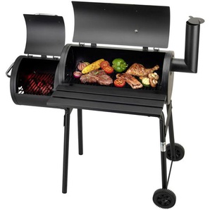 Smoker, Schwarz, Metall, Thermometer, fahrbar, Grills, Holzkohlegrills