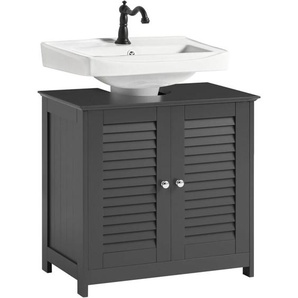 Sobuy - FRG237-II-DG Waschbeckenunterschrank Badschrank Unterschrank Badmöbel in dunkelgrau bht ca: 60x58x35cm