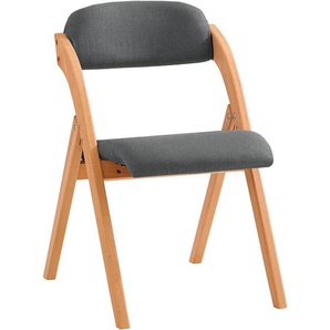 SoBuy FST92-SG Klappstuhl Küchenstuhl mit gepolsterter Sitzfläche und Lehne Dunkelgrau BHT ca.: 47x77x60cm
