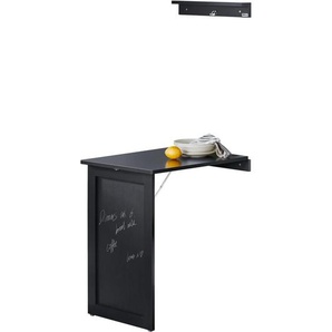 Sobuy - FWT20-SCH Wandtisch mit Tafel Klapptisch Esstisch Küchentisch Memoboard Schwarz bht. 50x76x76cm