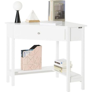 Sobuy - FWT31-W Ecktisch weiß Schreibtisch Computertisch Arbeitstisch Tisch mit Ablage ht ca: 76x76cm