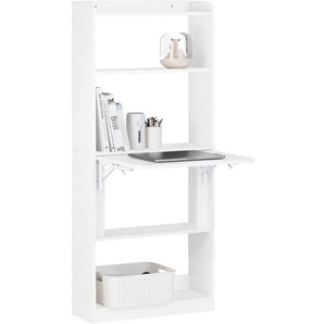 SoBuy FWT92-H-W Schreibtisch klappbar Computertisch mit Ablagen Klapptisch Arbeitstisch Bürotisch für Homeoffice Wandtisch Laptoptisch BHT ca.