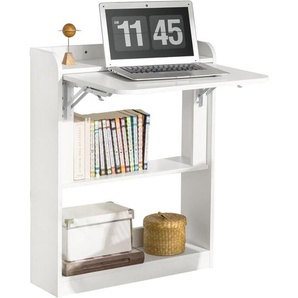 Sobuy - FWT92-W Schreibtisch klappbar Computertisch mit Ablagen Klapptisch Arbeitstisch Bürotisch für Homeoffice Wandtisch Laptoptisch bht ca.: