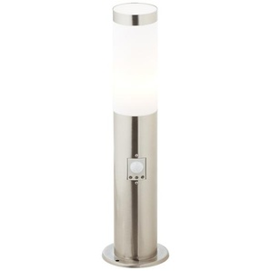 Sockelleuchte BRILLIANT Dody Lampen Gr. 1 flammig, Ø 12 cm Höhe: 45 cm, silberfarben (edelstahlfarben) Sockelleuchten Stehlampe mit Bewegungsmelder - Wegelampe 45cm Höhe E27 Fassung