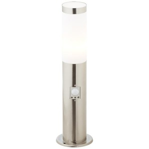 Sockelleuchte BRILLIANT Dody Lampen Gr. 1 flammig, Ø 12 cm Höhe: 45 cm, silberfarben (edelstahlfarben) Sockelleuchten Stehlampe mit Bewegungsmelder - Wegelampe 45cm Höhe E27 Fassung