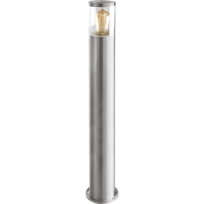 Sockelleuchte HEITRONIC Naxos Lampen Gr. 1 flammig, Ø 13 cm Höhe: 79 cm, silberfarben (edelstahlfarben) Sockelleuchte Sockelleuchten Lampen Pollerleuchte, Außenlampe, aus Edelstahl