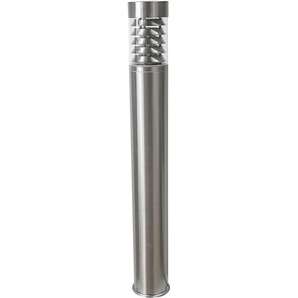 Sockelleuchte HEITRONIC Saturn Lampen Gr. 1 flammig, Ø 10 cm Höhe: 110 cm, silberfarben (edelstahlfarben) Sockelleuchten Stand-Poller-Außenleuchte,360-Lichtaustritt, Edelstahl