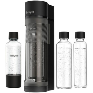 Sodapop Wassersprudler Logan, Schwarz Hochglanz, Kunststoff, Glas, 11.2x42.6x18.8 cm, Lfgb, FSC Mix, Küchengeräte, Wasseraufbereitung, Wassersprudler