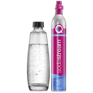 SodaStream Wassersprudler-Flasche, Schwarz, Glas, 1 L,1000 ml, 19.5x10x28.5 cm, Küchengeräte, Wasseraufbereitung, Wassersprudler