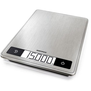 Soehnle - Page Profi 200, digitale Küchenwaage silber aus Edelstahl, Gewicht bis zu 15 kg (1-g-genau), Haushaltswaage mit patentierter