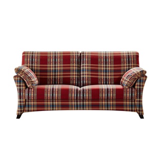 Sofa 2 5-sitzig rot/kariert - Webstoff Mikado ¦ rot ¦ Maße (cm): B: 176 H: 93 T: 91.0