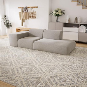 Sofa 2-Sitzer Lichtgrau Feingewebe - Elegantes, gemütliches 2-Sitzer Sofa: Hochwertige Qualität, einzigartiges Design - 257 x 72 x 107 cm, konfigurierbar