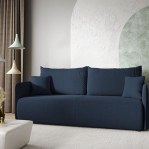 Sofa 2-Sitzer mit Schlaffunktion CALGARY Stoff Curio Dunkelblau