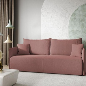 Sofa 2-Sitzer mit Schlaffunktion CALGARY Stoff Curio Rose