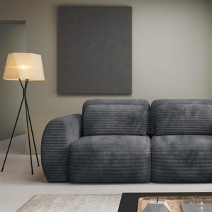 Sofa 2-Sitzer mit Schlaffunktion SIMONE in Stoff Ambience Anthrazit