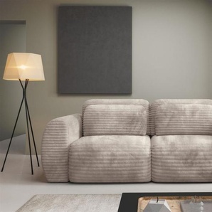 Sofa 2-Sitzer mit Schlaffunktion SIMONE in Stoff Ambience Dunkelbeige