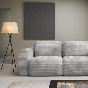 Sofa 2-Sitzer mit Schlaffunktion SIMONE in Stoff Ambience Grau