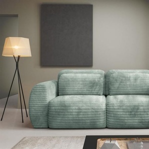 Sofa 2-Sitzer mit Schlaffunktion SIMONE in Stoff Ambience Salbeigrün