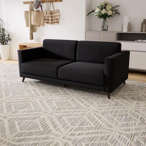 Sofa 2-Sitzer Schwarz Feingewebe - Elegantes, gemütliches 2-Sitzer Sofa: Hochwertige Qualität, einzigartiges Design - 185 x 75 x 98 cm, konfigurierbar