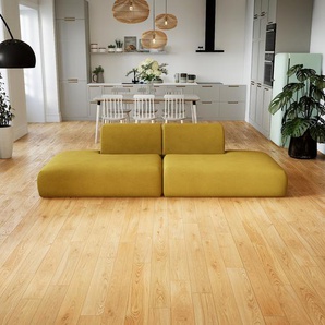 Sofa 2-Sitzer Senfgelb Strukturgewebe - Elegantes, gemütliches 2-Sitzer Sofa: Hochwertige Qualität, einzigartiges Design - 270 x 72 x 107 cm, konfigurierbar