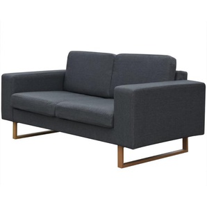 Sofa 2-Sitzer Stoff Dunkelgrau