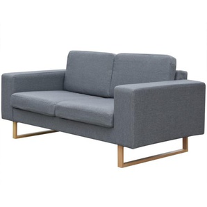 Sofa 2-Sitzer Stoff Hellgrau