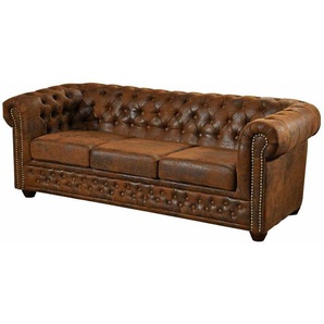 Sofa 203x86x72 braun chesterfield