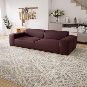 Sofa 3-Sitzer Bordeauxrot Pigmentiertes Leder - Elegantes, gemütliches 3-Sitzer Sofa: Hochwertige Qualität, einzigartiges Design - 266 x 72 x 107 cm, konfigurierbar