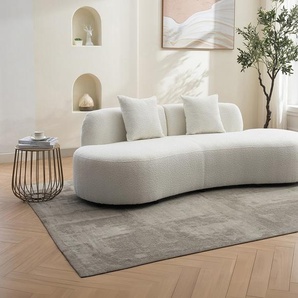 Sofa 3-Sitzer - Bouclé-Stoff - Weiß - BASILIANA