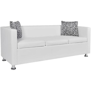 Sofa 3-Sitzer Kunstleder Weiß