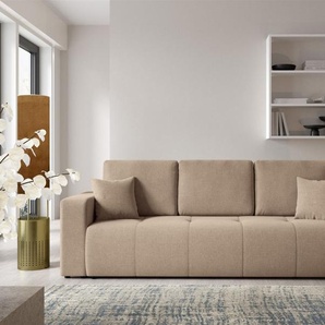 Sofa 3-Sitzer mit Schlaffunktion AUGUSTO in Stoff Wind Beige