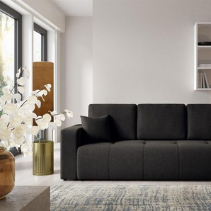Sofa 3-Sitzer mit Schlaffunktion AUGUSTO in Stoff Wind Schwarz