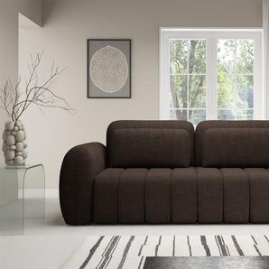 Sofa 3-Sitzer mit Schlaffunktion CARIA in Stoff Quelle Braun