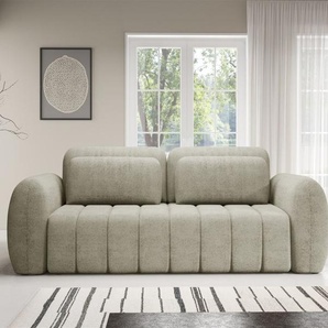 Sofa 3-Sitzer mit Schlaffunktion CARIA in Stoff Quelle Ecru