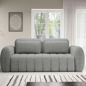 Sofa 3-Sitzer mit Schlaffunktion CARIA in Stoff Quelle Grau