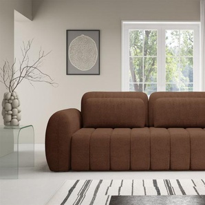 Sofa 3-Sitzer mit Schlaffunktion CARIA in Stoff Quelle Rotbraun