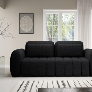 Sofa 3-Sitzer mit Schlaffunktion CARIA in Stoff Quelle Schwarz