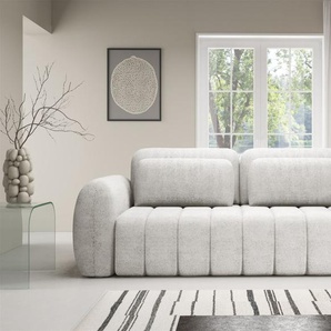 Sofa 3-Sitzer mit Schlaffunktion CARIA in Stoff Quelle Weiss