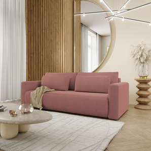 Sofa 3-Sitzer mit Schlaffunktion CHAIRA Stoff Curio Rose
