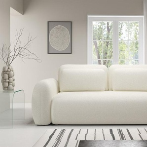 Sofa 3-Sitzer mit Schlaffunktion GASTON in Stoff Puente Ecru
