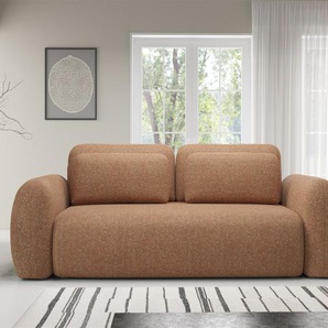 Sofa 3-Sitzer mit Schlaffunktion GASTON in Stoff Puente Rostbraun