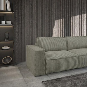 Sofa 3-Sitzer mit Schlaffunktion VAJANA Stoff Tilia Olivgrün