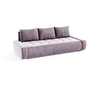 Sofa 3-Sitzer mit Schlaffunktion VOGAR Stoff Monolith Lila