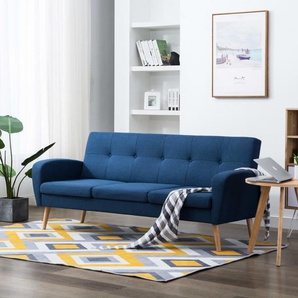 Sofa 3-Sitzer Stoff Blau