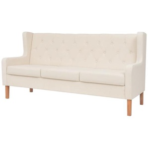 Sofa 3-Sitzer Stoff Cremeweiß
